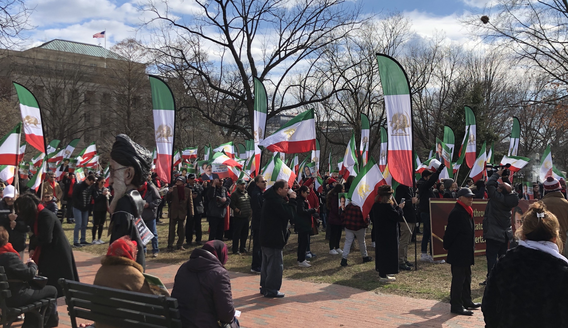 ‘Khamenei and his regime are going down’: Hundreds rally near White House in opposition to Iranian government