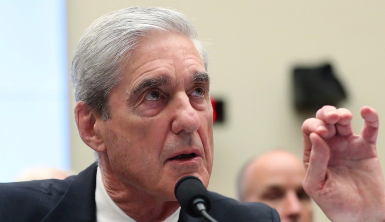 Former special counsel Robert Mueller  testifies before the House Intelligence Committee hearing on his report on Russian election interference, on Capitol Hill, in Washington, Wednesday, July 24, 2019.