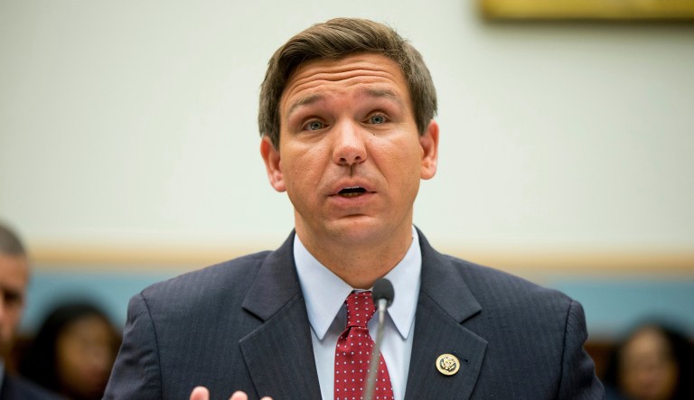 FILE - In this May 24, 2016 file photo, House Judiciary Committee member Rep. Ron DeSantis, R-Fla. testifies on Capitol Hill in Washington.   DeSantis announced Friday, Jan. 5, 2018,  heâll join a crowded field seeking to succeed Florida Gov. Rick Scott, who leaves office in early 2019 to term limits. DeSantisâ entry comes after President Donald Trump tweeted last month that DeSantis is "a brilliant young leader" who "would make a GREAT governor.â