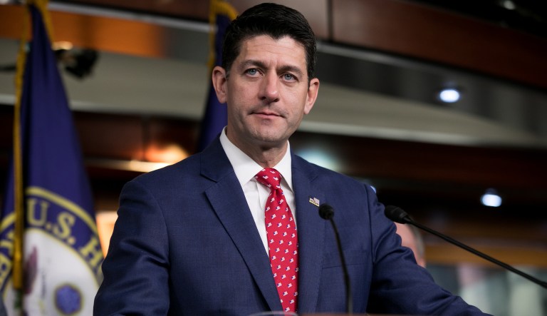 House Speaker Paul Ryan, R-Wis.,  speaks during a press conference on Capitol Hill.