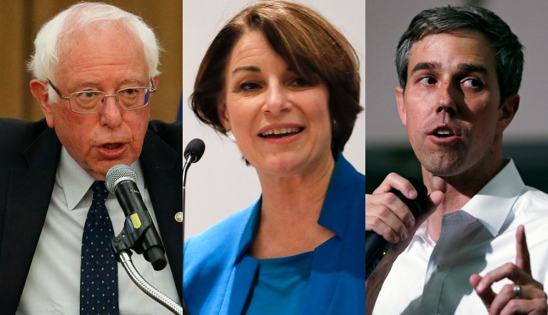 Bernie Sanders, Amy Klobuchar, and Beto O'Rourke