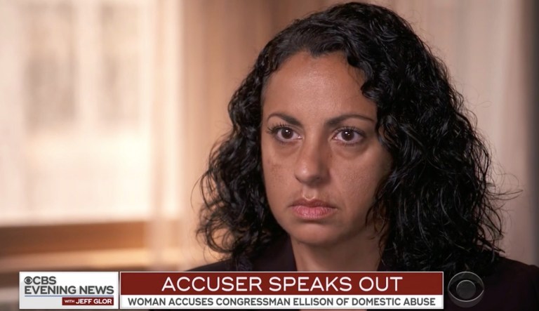 Keith Ellison’s ex-girlfriend says she filmed him dragging her off bed