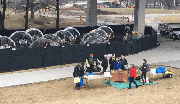 Fine dining ‘with a view’ experience protested for being within view of homeless encampment