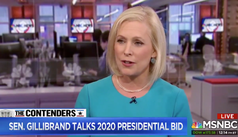 MSNBC asks Kirsten Gillibrand: Why are the white, male candidates doing better than the women?