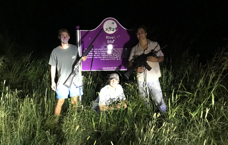 Three Ole Miss students suspended from fraternity after posing with guns in front of Emmett Till memorial