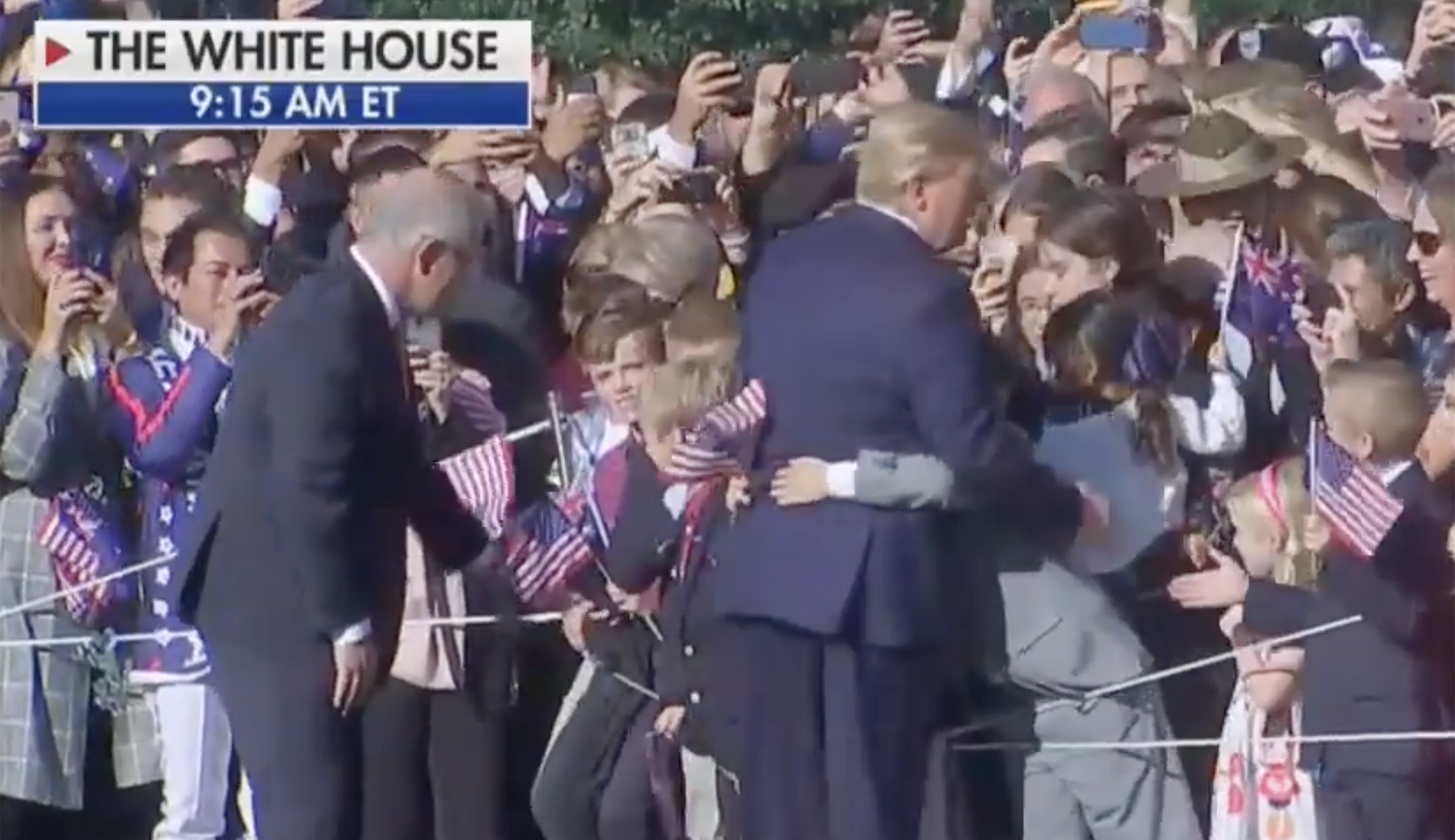 WATCH: Emotional young boy gives Trump bear hug at White House ceremony for Australian PM
