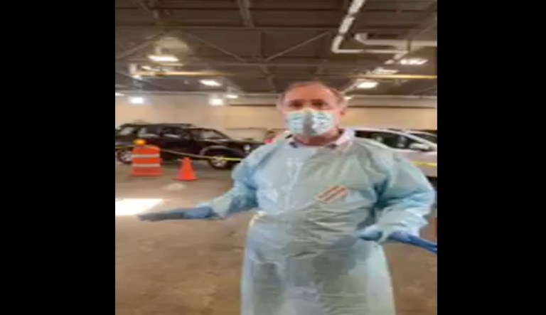 Wisconsin state lawmaker claims it’s safe to go out and vote while dressed in protective gear