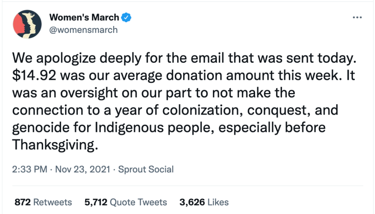 The Women’s March sent out the most ridiculous tweet in the history of Twitter
