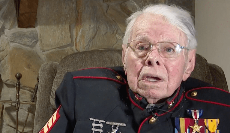 ‘That’s not what they died for’: WWII vet turns 100, cries over state of US