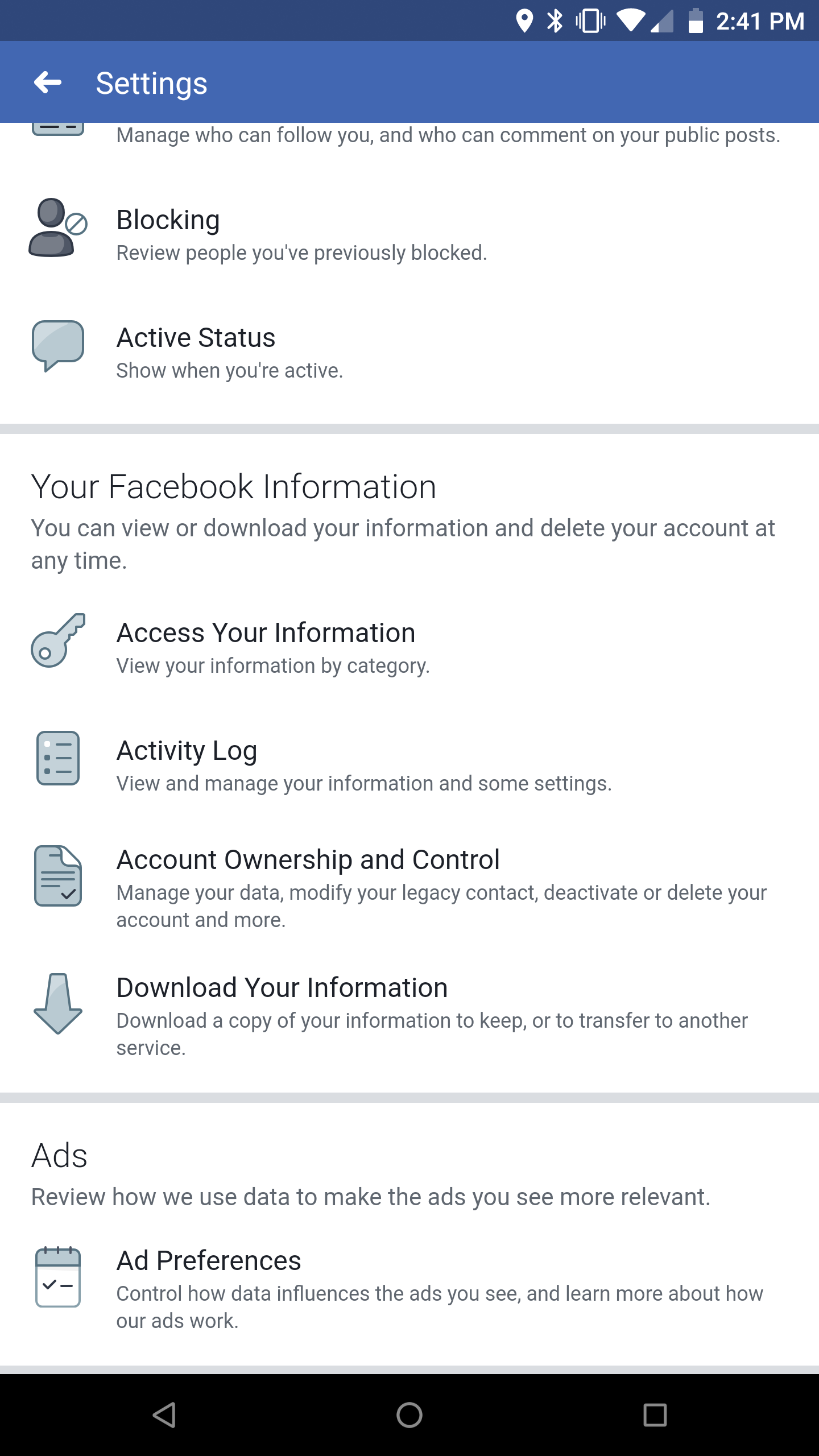 Deleting Facebook Step 1