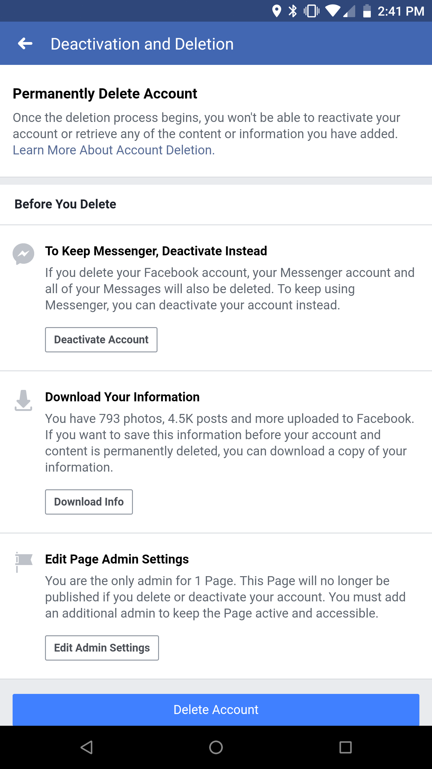 Deleting Facebook Step 3