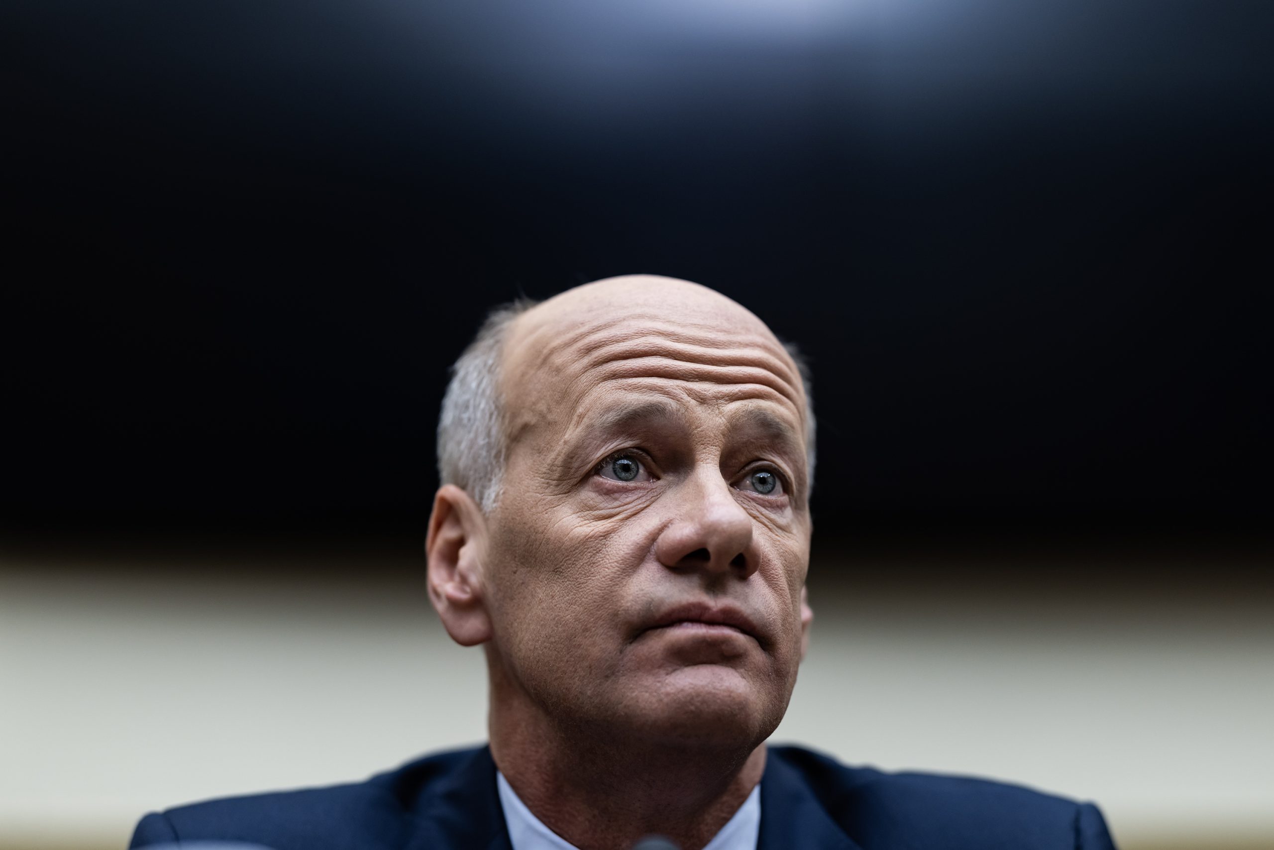 Former CEO of Silicon Valley Bank Greg Becker waits to testify at a House Financial Services Committee Hearing on  Capitol Hill, on May 17, 2023, in Washington, DC. The hearing was held to examine the recent failures of Silicon Valley Bank and Signature Bank.  Becker was fired from SVB after its March demise and cashed out millions in stock options.
