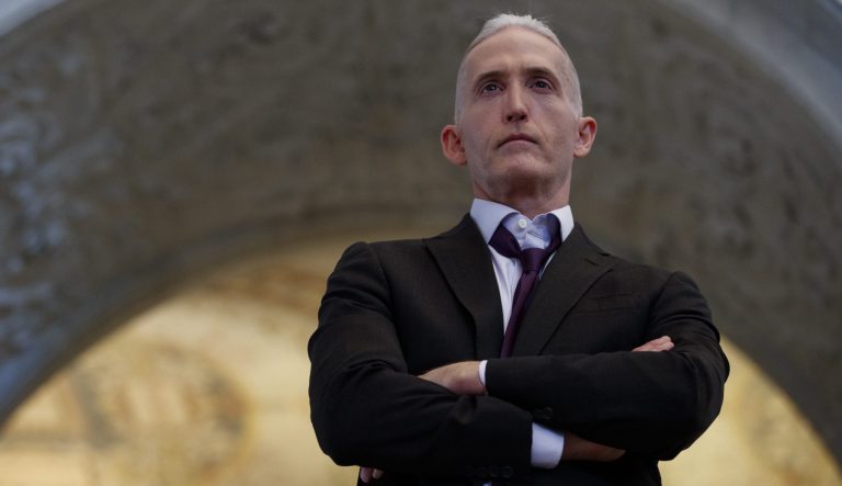 Rep. Trey Gowdy, R-S.C., looks to House Speaker Paul Ryan, R-Wis., as he speaks in the Great Hall of the Library of Congress in Washington, Wednesday, Dec. 19, 2018.