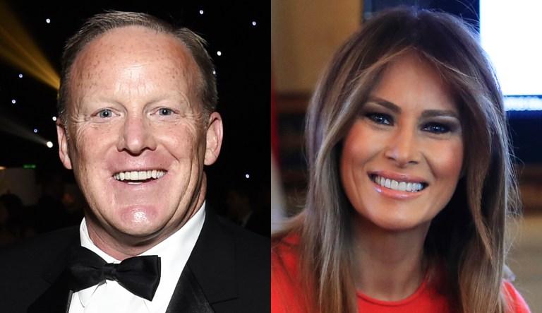 Sean Spicer and Melania Trump.