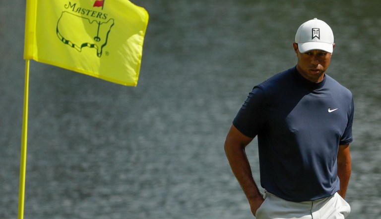 Tiger Woods on the 16th hole during the first round for the Masters golf tournament Thursday, April 11, 2019, in Augusta, Ga.