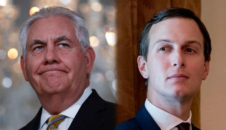 Rex Tillerson and Jared Kushner are seen.