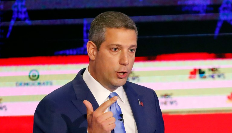Democratic presidential candidate Tim Ryan speaks during the Iowa Democratic Party's Hall of Fame Celebration, Sunday, June 9, 2019, in Cedar Rapids, Iowa.