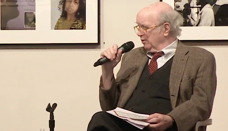 Thomas B. Edsell talks with Barney Frank at Fishlinger Family Lecture in April 2019