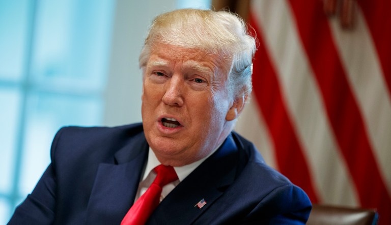 President Donald Trump speaks during a meeting with governors on "workforce freedom and mobility" in the Cabinet Room of the White House, Thursday, June 13, 2019, in Washington.