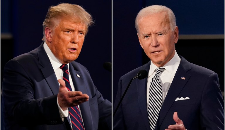President Donald Trump gestures while speaking during the first presidential debate Tuesday, Sept. 29, 2020, at Case Western University and Cleveland Clinic, in Cleveland, Ohio.