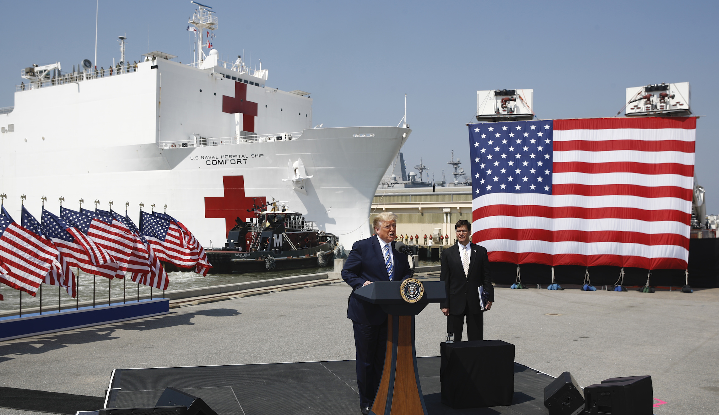 ‘A 70K-ton message of hope’: Trump sends off Navy hospital ship bound for New York