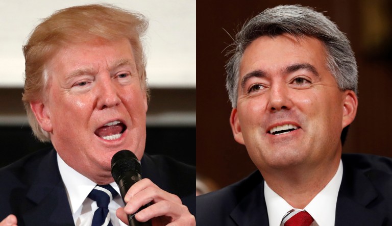 President Donald Trump speaks at Mar-a-Lago in Palm Beach, Fla., Thursday, April 6, 2017, after the U.S. fired a barrage of cruise missiles into Syria Thursday night in retaliation for this week's gruesome chemical weapons attack against civilians.