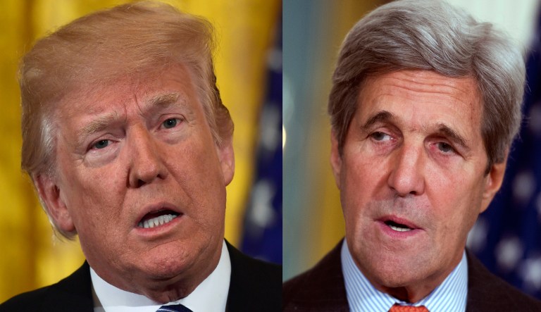 Donald Trump and John Kerry.