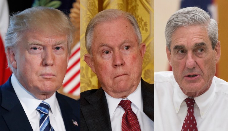 Donald Trump Jeff Sessions Robert Mueller.