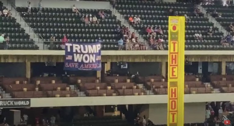 Security snatches ‘Trump won’ flag at Texas Rangers game: Video