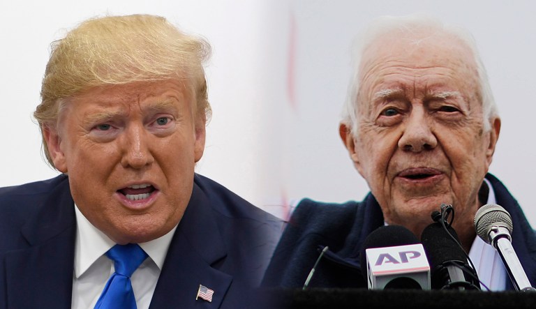 Donald Trump and Jimmy Carter are shown.