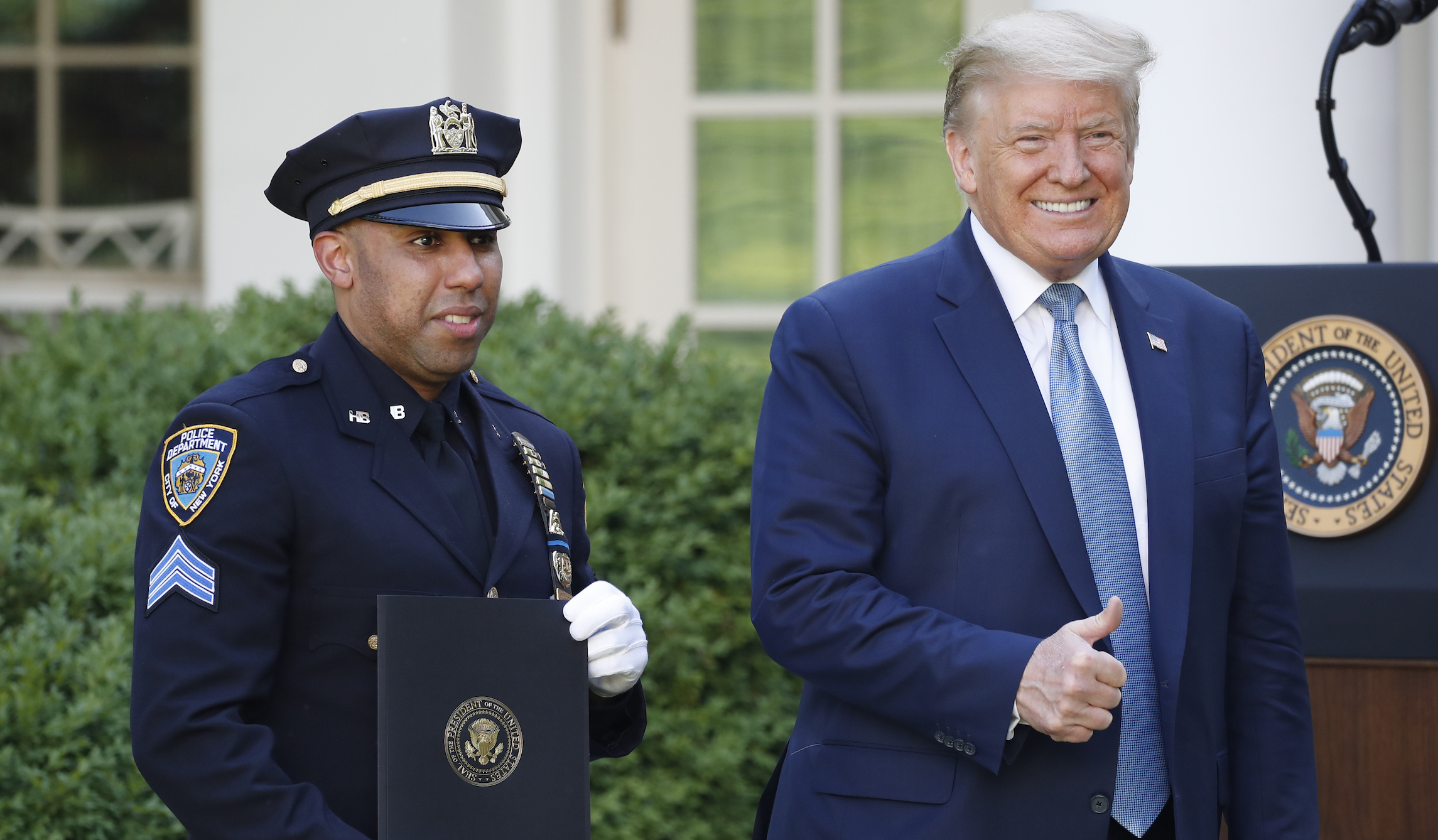 ‘You’re my hero’: Trump praises NYPD sergeant who beat coronavirus