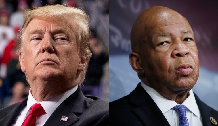 Donald Trump and Elijah Cummings are pictured.