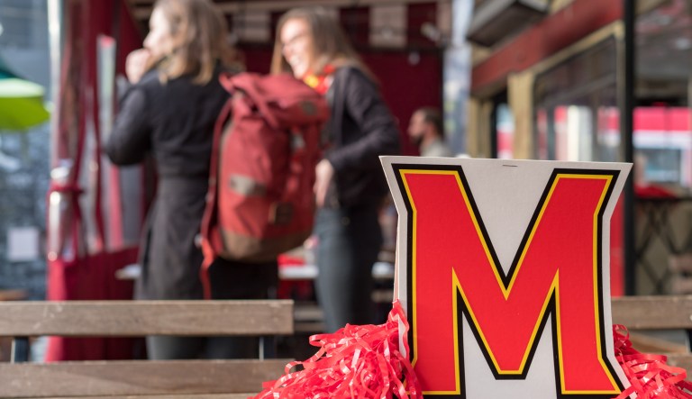 University of Maryland, College Park, card display and decorations at an alumni event.