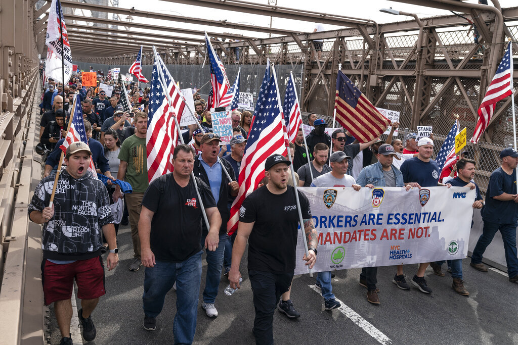 New York City protesters stand against vaccine mandates, saying ‘F*** Joe Biden’