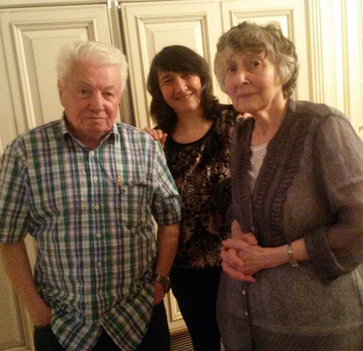 Vladimir Voinovich, Cathy Young, and her mother in summer 2015.