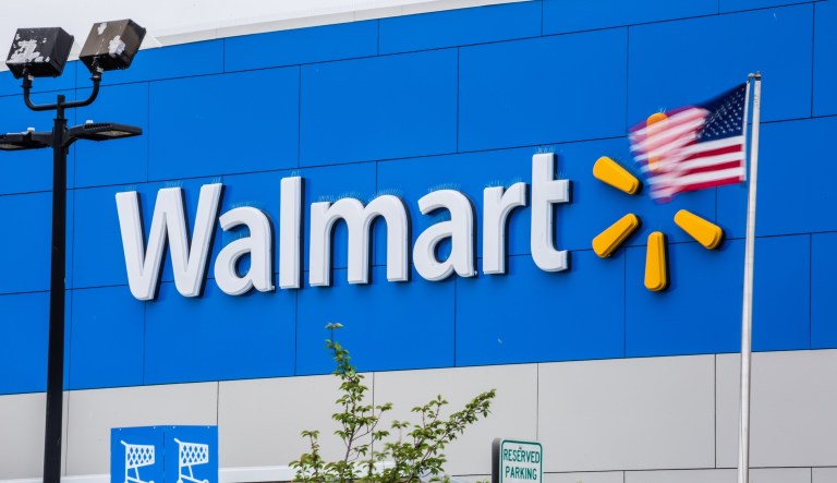 An American flag flies outside of a Walmart Inc. store in Secaucus, New Jersey, U.S., on Wednesday, May 16, 2018. Walmart is scheduled to release earnings figures on May 17.