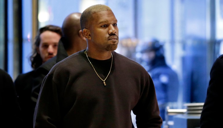 FILE - In this Dec. 13, 2016, file photo, Kanye West enters Trump Tower in New York. A new course at Washington University in St. Louis is focused on the world of Kanye West. The course titled "Politics of Kanye West: Black Genius and Sonic Aesthetics," began this week.