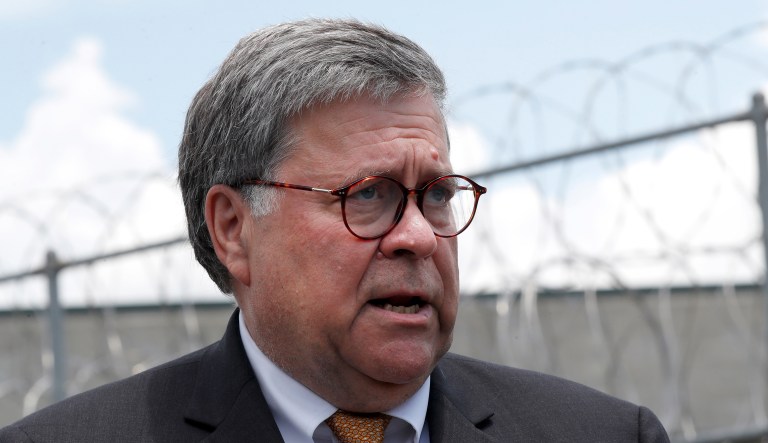 Attorney General Bill Barr gives the keynote address to the CSIS China Initiative Conference in Washington, Thursday, Feb. 6, 2020.