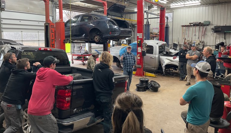 Derrick Van Orden at a campaign event in Eau Claire, Wisconsin. The former Navy SEAL is one of the few elected Republicans who placed the GOP in the majority in the House of Representatives.
