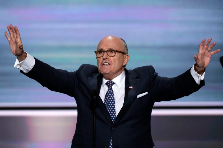 Giuliani got some of the loudest cheers at the opening night of the Republican convention. (AP Photo/J. Scott Applewhite)