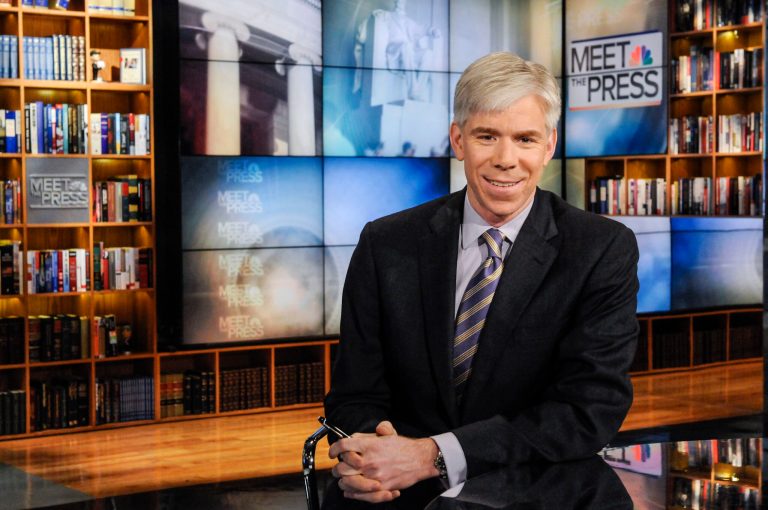 Moderator David Gregory on the set of 