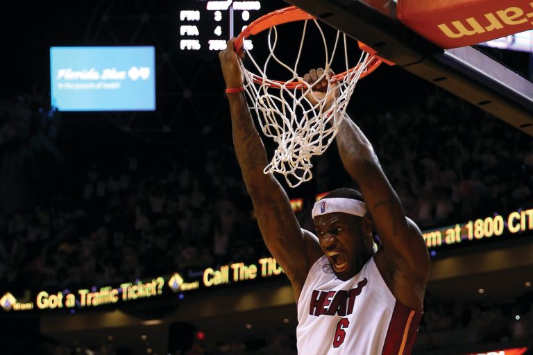 Mike Ehrmann/Getty Images
Heat forward LeBron James, the reigning NBA Finals MVP and two-time league MVP, is averaging 26 points per game in the playoffs.