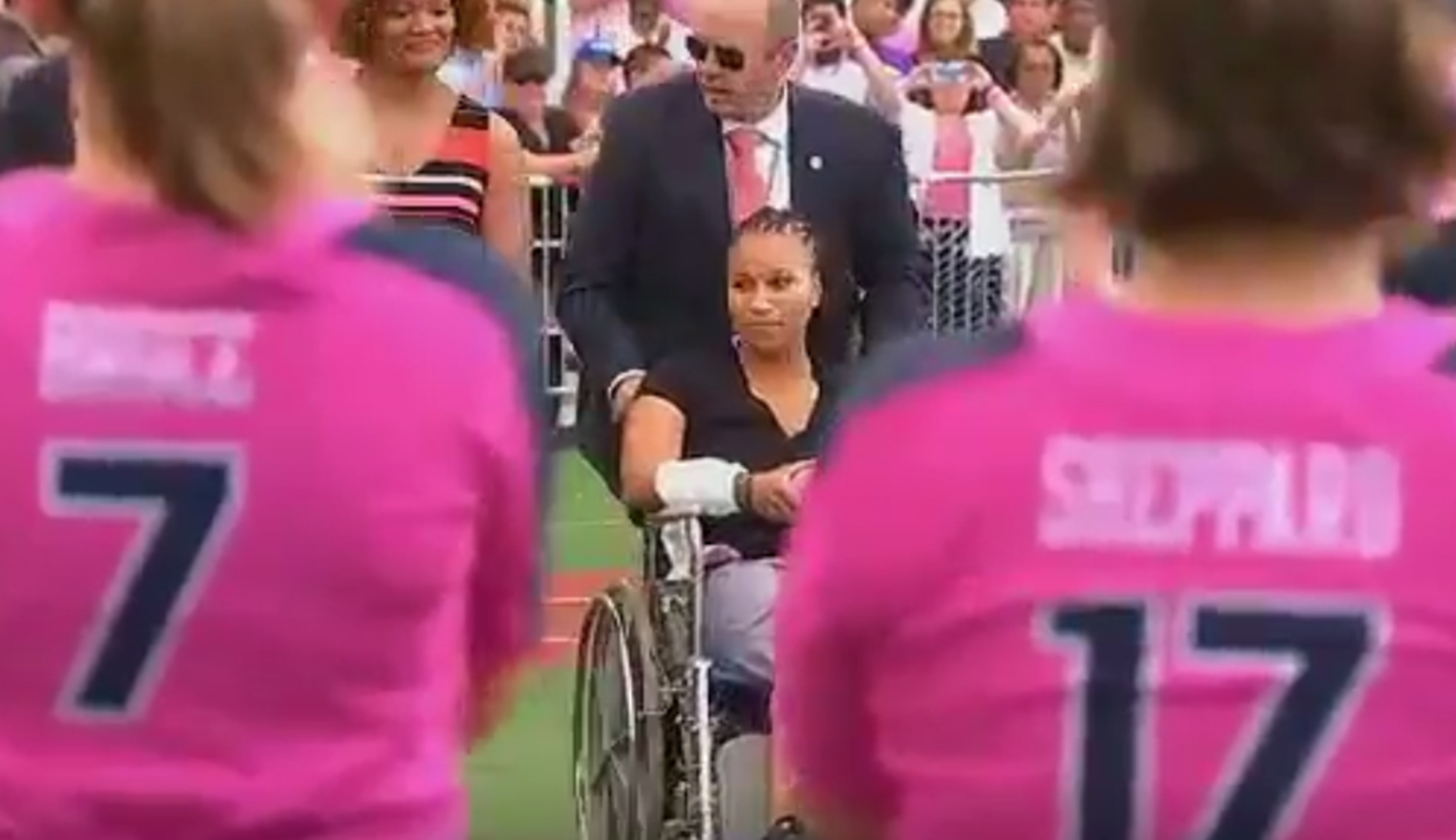 Wounded Capitol Police officer Crystal Griner throws first pitch at Congressional Women’s Softball Game