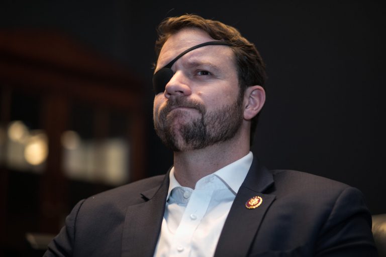 Rep. Dan Crenshaw (R-TX) speaks during an interview with the Washington Examiner, at his office on Capitol Hill, Wednesday, January 16, 2019.