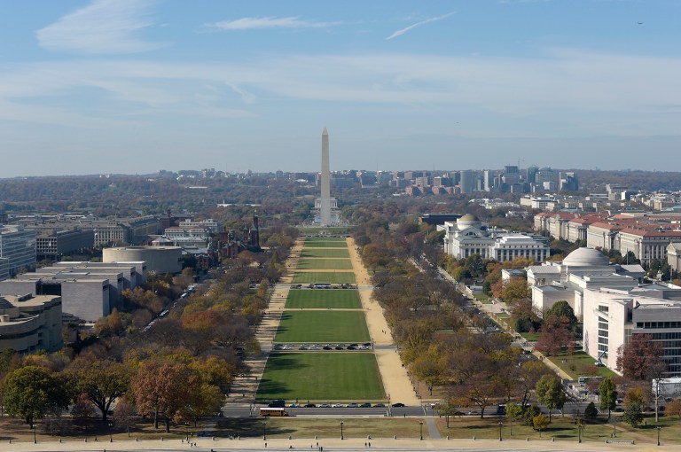 The National Park Service has filed documents securing large swaths of the Mall for inauguration events, essentially shutting them off to protesters. (AP Photo/Susan Walsh)