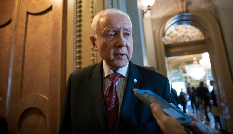 Senate Finance Committee Chairman Orrin Hatch, R-Utah, urges long-term Children's Health Insurance Program funding be extended in next spending bill. (AP Photo/J. Scott Applewhite)