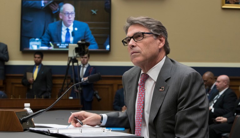 Energy Secretary Rick Perry's plan to boost coal and nuclear power plants is legally dead on arrival, according to Harvard University. (AP Photo/J. Scott Applewhite)