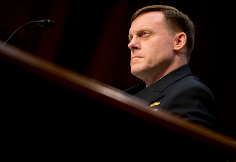 "Spending time arguing ... [saying] encryption is bad and we ought to do away with it, that's a waste of time to me," Adm. Mike Rogers said. (AP Photo/Pablo Martinez Monsivais)