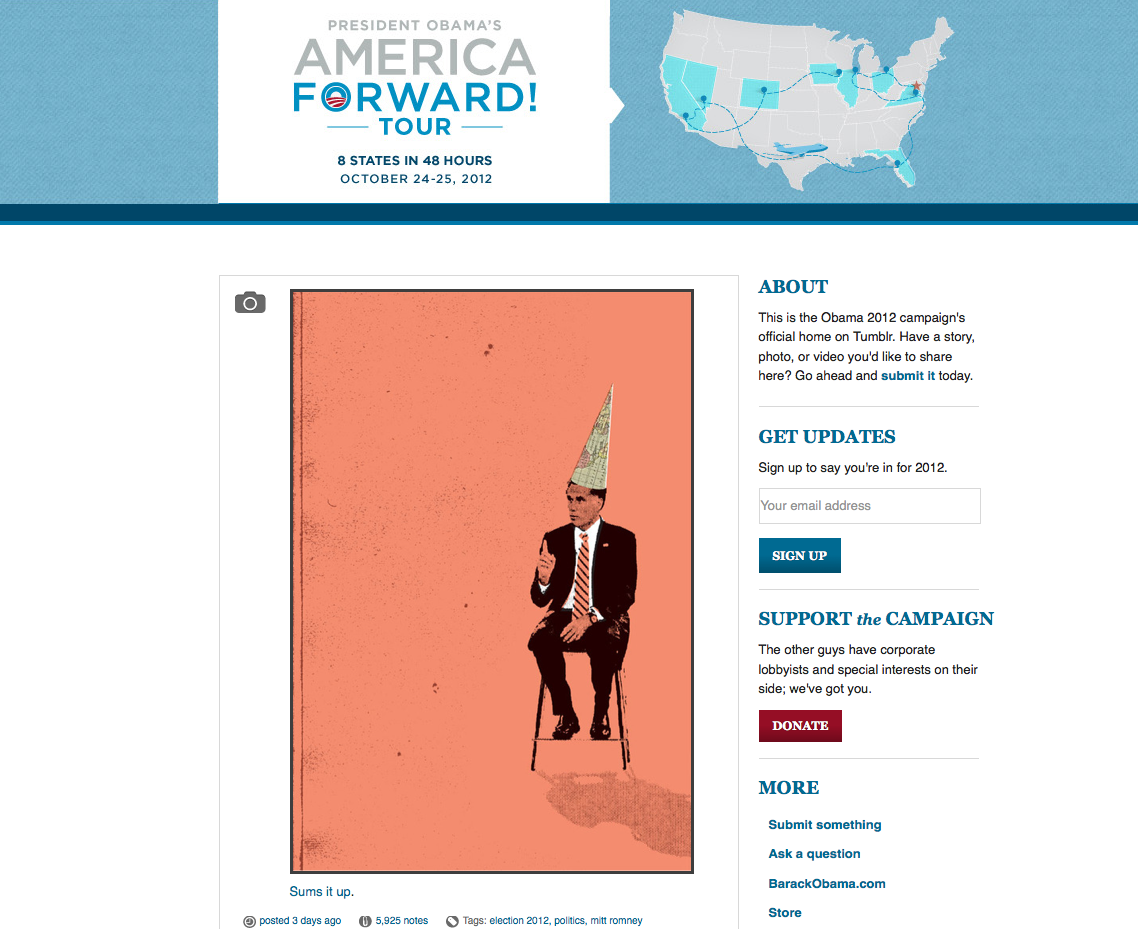 Team Obama posts picture of Romney wearing a dunce cap
