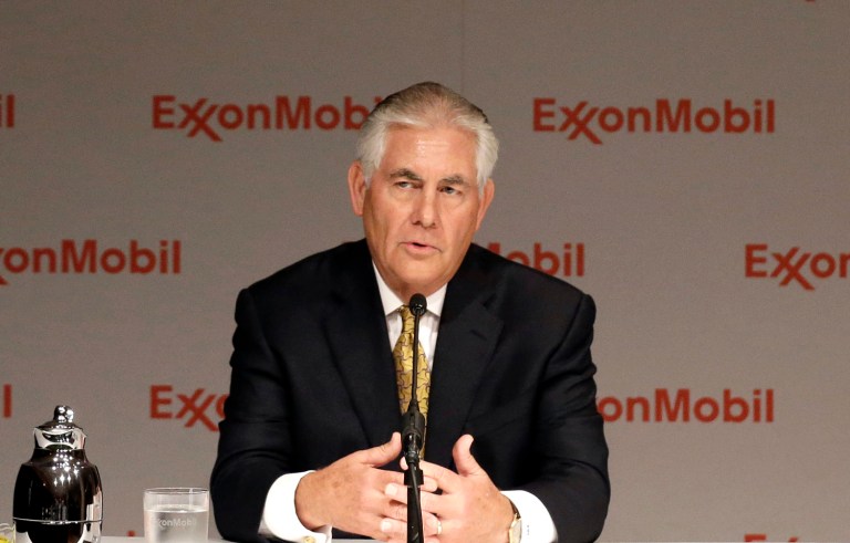The president-elect's selection of Exxon Mobil CEO Rex Tillerson for secretary of state is 